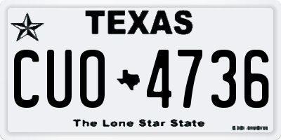 TX license plate CUO4736