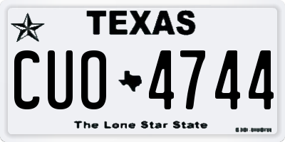 TX license plate CUO4744