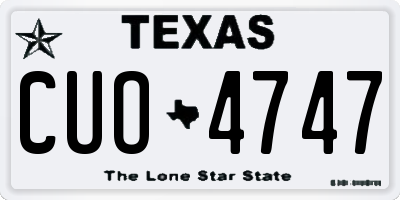 TX license plate CUO4747
