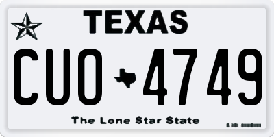 TX license plate CUO4749
