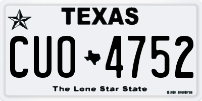 TX license plate CUO4752