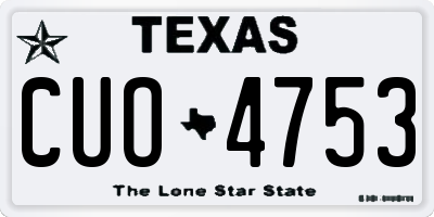 TX license plate CUO4753