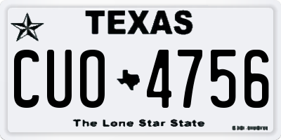 TX license plate CUO4756