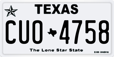TX license plate CUO4758