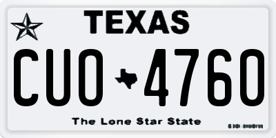 TX license plate CUO4760