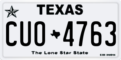 TX license plate CUO4763