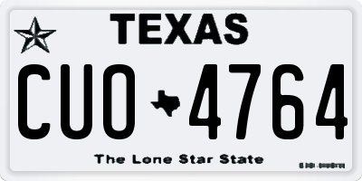 TX license plate CUO4764