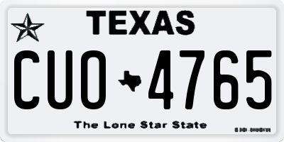TX license plate CUO4765