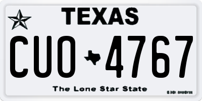 TX license plate CUO4767