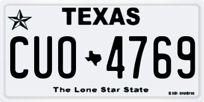 TX license plate CUO4769