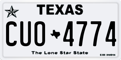 TX license plate CUO4774