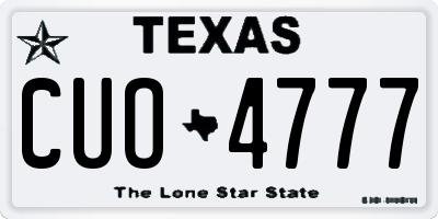 TX license plate CUO4777