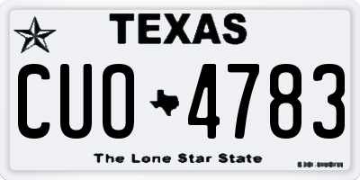 TX license plate CUO4783
