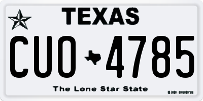 TX license plate CUO4785