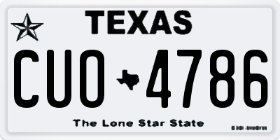 TX license plate CUO4786