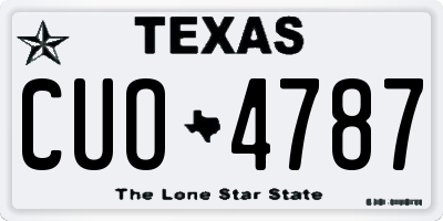 TX license plate CUO4787