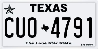 TX license plate CUO4791