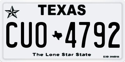 TX license plate CUO4792