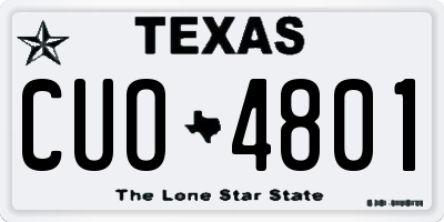 TX license plate CUO4801