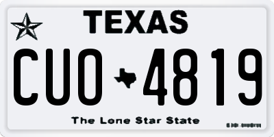 TX license plate CUO4819