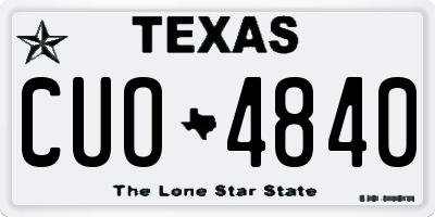 TX license plate CUO4840