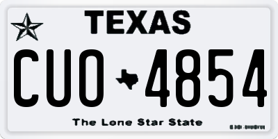 TX license plate CUO4854