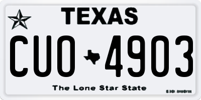 TX license plate CUO4903