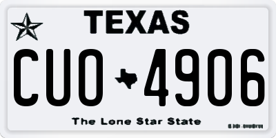TX license plate CUO4906