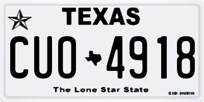 TX license plate CUO4918