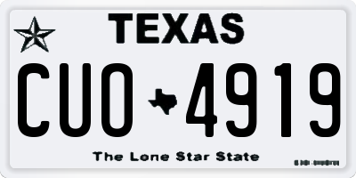 TX license plate CUO4919