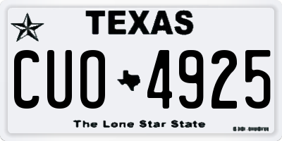 TX license plate CUO4925