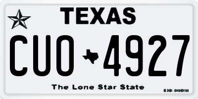 TX license plate CUO4927