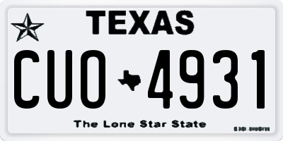 TX license plate CUO4931