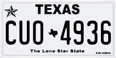 TX license plate CUO4936