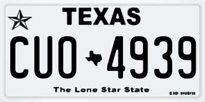 TX license plate CUO4939