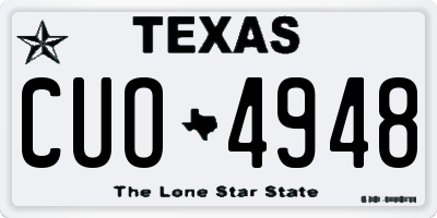 TX license plate CUO4948