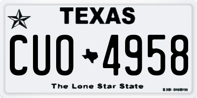 TX license plate CUO4958