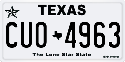 TX license plate CUO4963