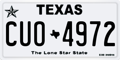 TX license plate CUO4972