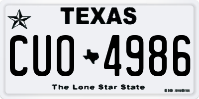 TX license plate CUO4986