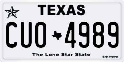 TX license plate CUO4989