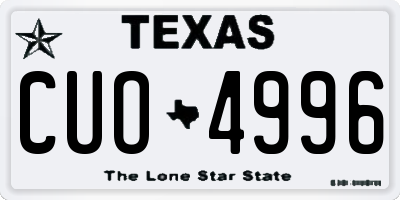 TX license plate CUO4996
