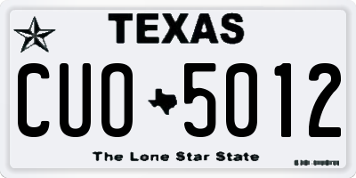 TX license plate CUO5012