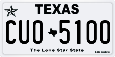 TX license plate CUO5100