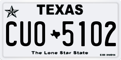 TX license plate CUO5102