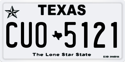 TX license plate CUO5121