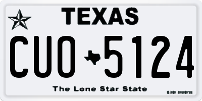 TX license plate CUO5124