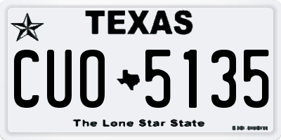TX license plate CUO5135