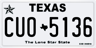 TX license plate CUO5136