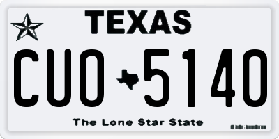 TX license plate CUO5140